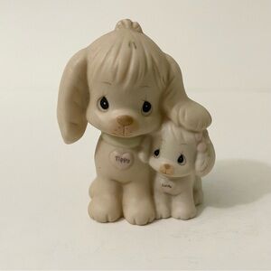 Vintage 1988 Enesco Precious Moments Puppy Love Tippy and Sandy Figurine